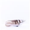 Wonders Gaia Kitten Heel Strap Slingback - Silver Leather
